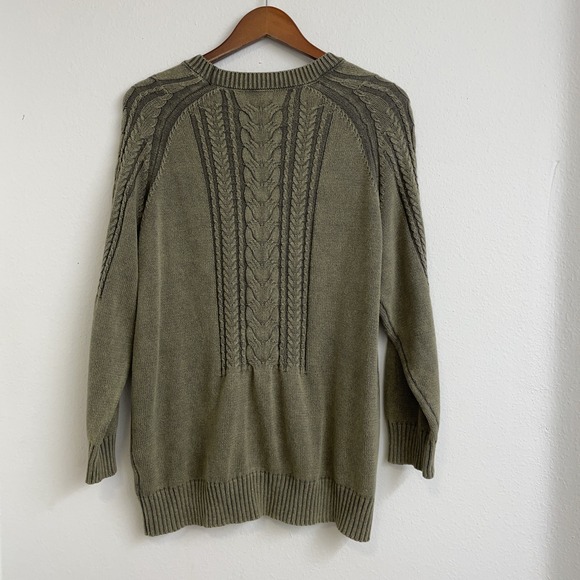 Umgee USA SweaterS Womens M Olive green Pullover Fishermen Chucky Knit Grandma - Picture 4 of 12